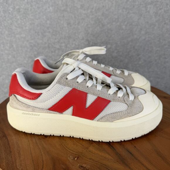 ✨ New Balance CT302 Platform Sneakers ✨ Womens 6 White Red - Picture 16 of 16